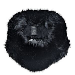 NWT Banana Republic Collar Wool Blend Neck Warmer Black Scarf Faux Fur Best Gift